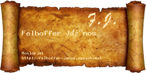 Felhoffer János névjegykártya
