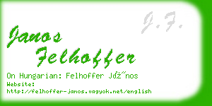 janos felhoffer business card